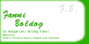 fanni boldog business card